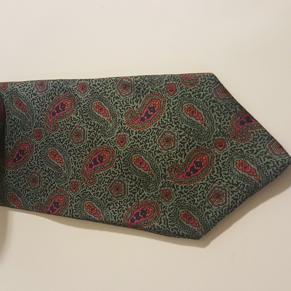 Retro Design Studios Men's‎ Tie Paisley Green Pink